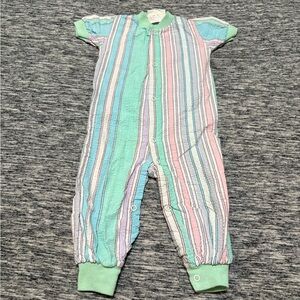 Vintage Searsucker Babies Romper Jumpsuit 3-6m